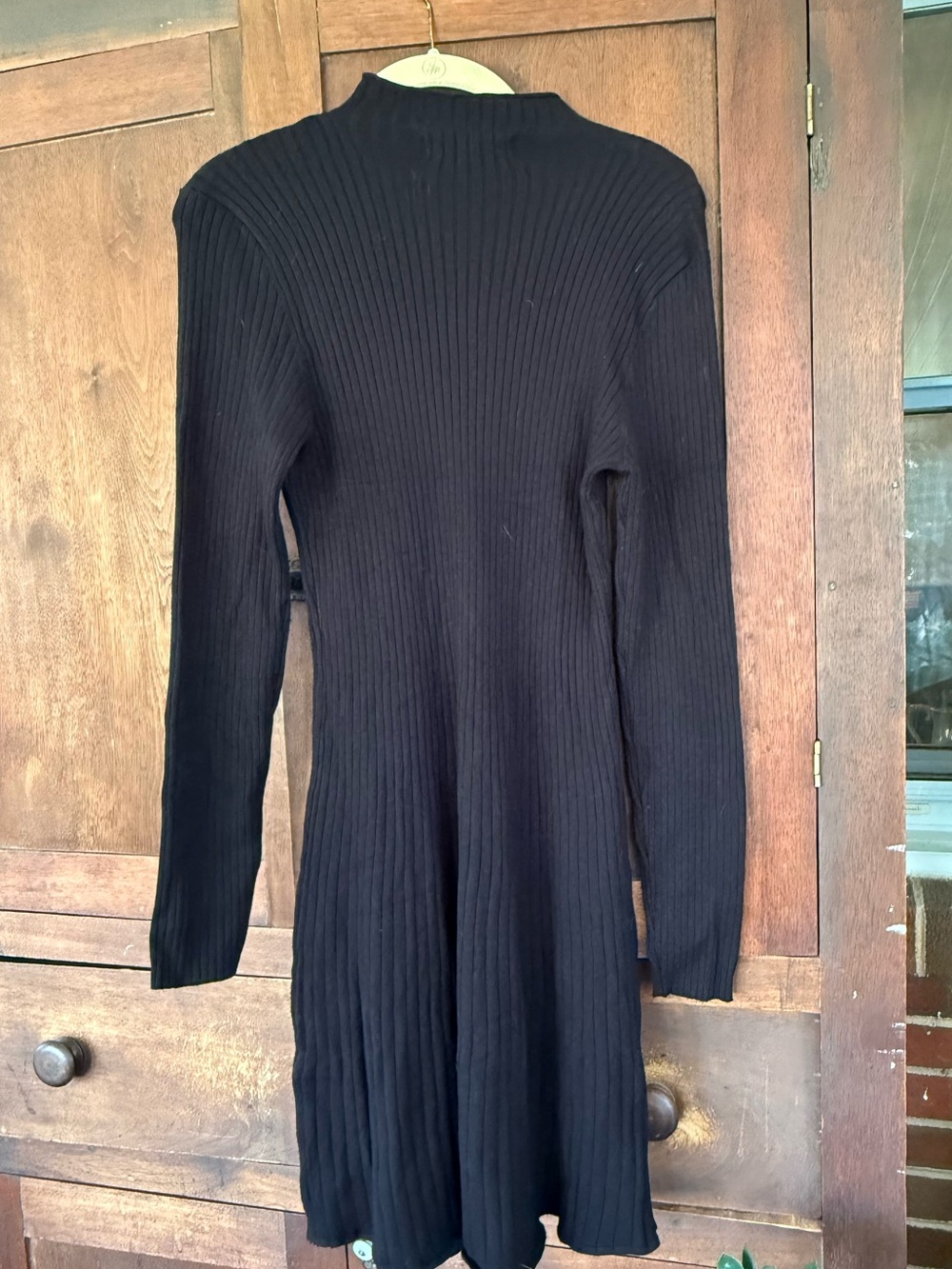 Vero Moda Black Ribbed Long-Sleeve Knit Dress